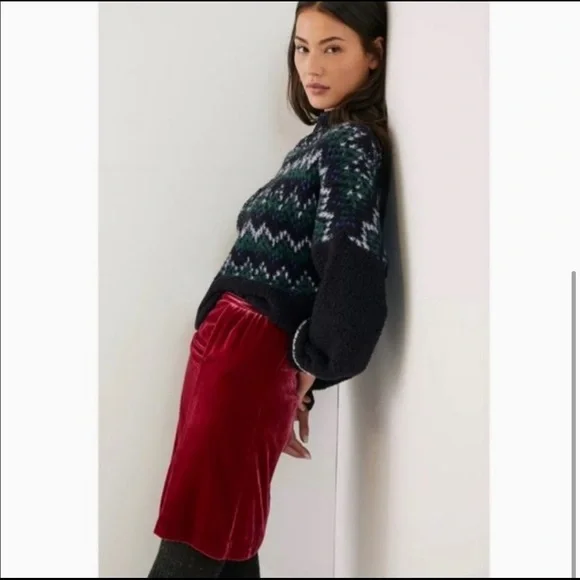 Anthropologie Connie Montie Velvet LinedSkirt sz10 - Picture 4 of 12